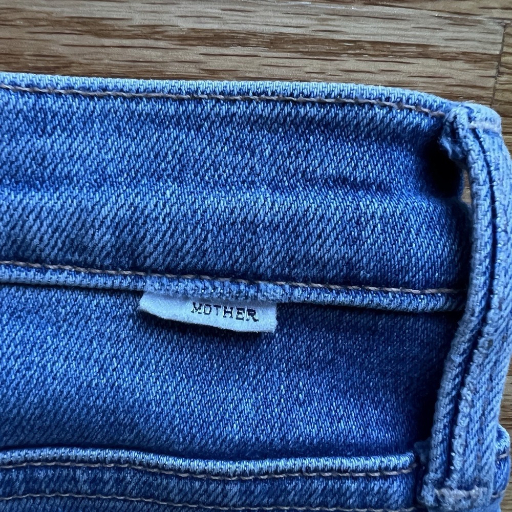 MOTHER The Tripper Ankle Fray Jeans Size 29 Blue Play Like A Pirate Wash Raw Hem - Picture 5 of 16